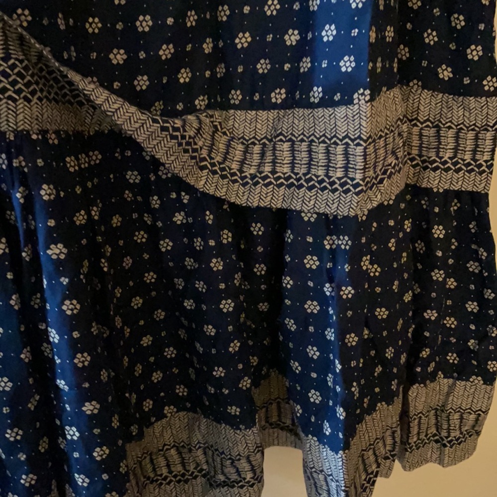 French Connection Flare Blue and Cream Dress - Picture 4 of 8